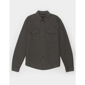 RSQ Mens Dark Olive Waffle Oversized L.Sleeve Button Up Shirt, NWT, X-Large